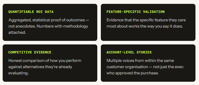three types of customer evidence buyers want