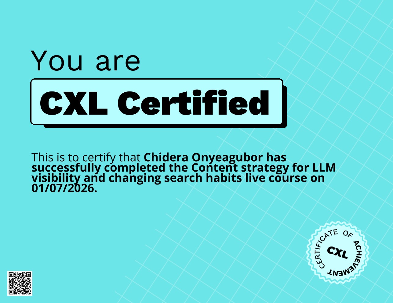 Home content strategy certificate