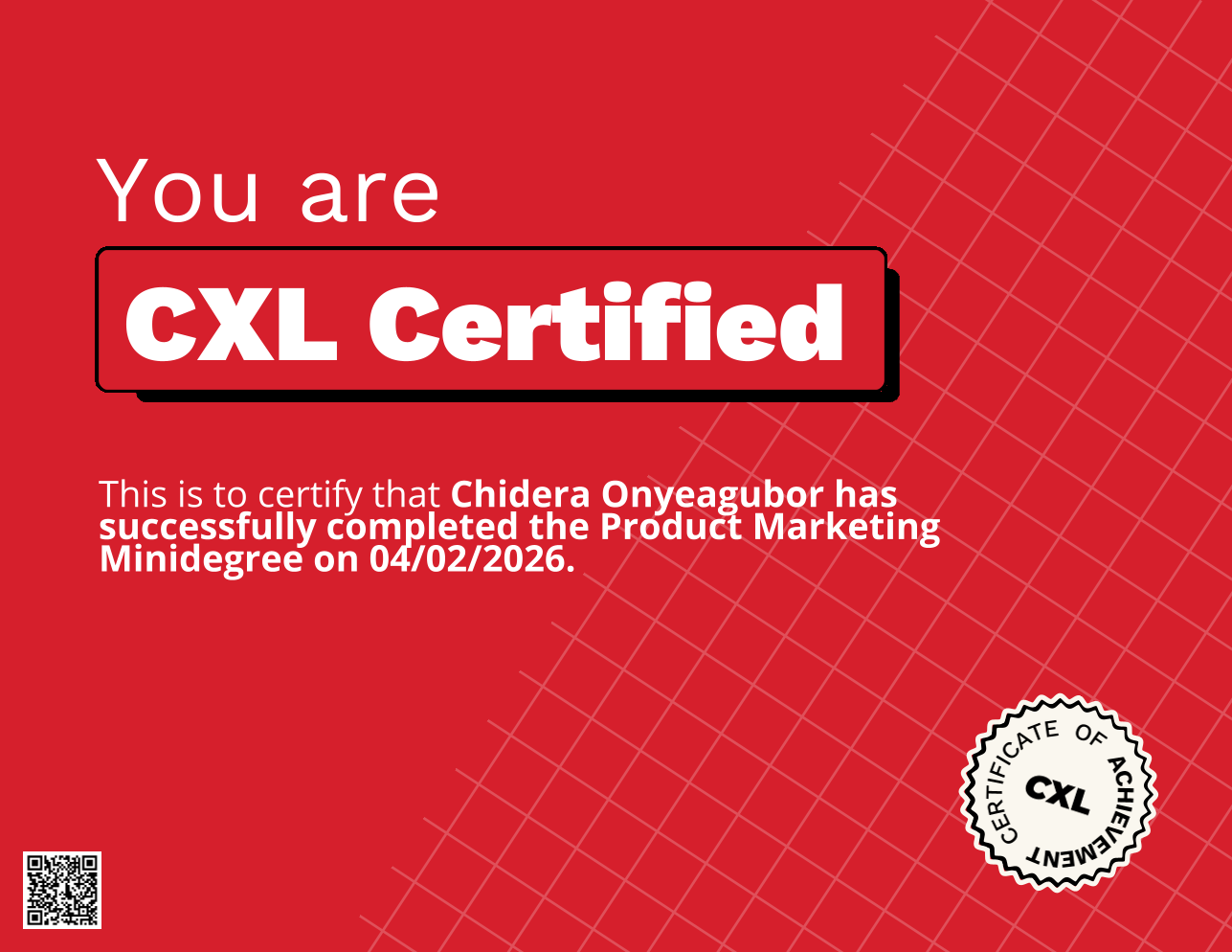 Home product marketing minidegree certificate